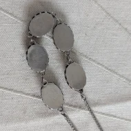 Vintage Silver Cabochon Agate Choker Necklace Tigers Eye Box Chain - Image 9