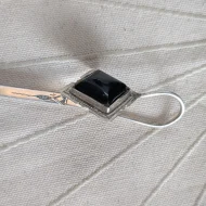 Vintage Silver Bookmark/Letter Opener Onyx Long Etched - Image 3
