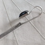 Vintage Silver Bookmark/Letter Opener Onyx Long Etched - Image 5