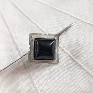Vintage Silver Bookmark/Letter Opener Onyx Long Etched - Image 6