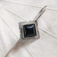 Vintage Silver Bookmark/Letter Opener Onyx Long Etched