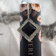 Vintage Silver Bookmark/Letter Opener Onyx Long Etched - Image 2