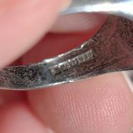 Vintage Sterling Silver Hematite Faceted Signet Ring - Image 9