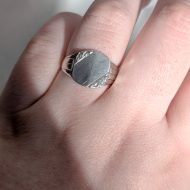 Vintage Sterling Silver Ornate Signet Ring Chunky Square - Image 3