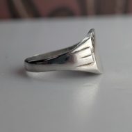 Vintage Sterling Silver Ornate Signet Ring Chunky Square - Image 6