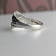 Vintage Sterling Silver Ornate Signet Ring Chunky Square - Image 9