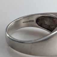 Vintage Sterling Silver Quartz Signet Ring Chunky Faceted Square Band - Image 10