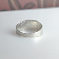 Vintage Sterling Silver Black Enamel Signet Ring - Image 7