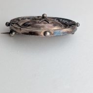 Antique Silver Star Round Domed Ornate Brooch - Image 5