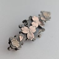 Antique Sterling Silver Gold Accent Ivy Leaf Brooch Victorian Sweetheart - Image 8