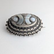 Antique Silver Montrose Agate Oval Brooch Victorian Scottish Pin - Image 4