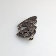 Antique Victorian Sterling Silver Mizpah Brooch Heart Ivy Leaf Foliate Pin - Image 5