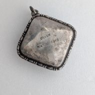 Vintage Sterling Silver Morpho Butterfly Wing Pendant, Sailing Boat Paradise Scene - Image 7