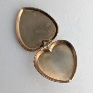 Vintage Gold Plated Heart Locket Pendant Engraved Cartouche Romantic Photo - Image 10