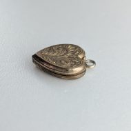 Vintage Rolled Gold Heart Locket Ornate Foliate, Love Double Photo Pendant - Image 5