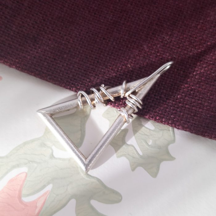 Vintage Sterling Silver Brutalist Triangle Pendant