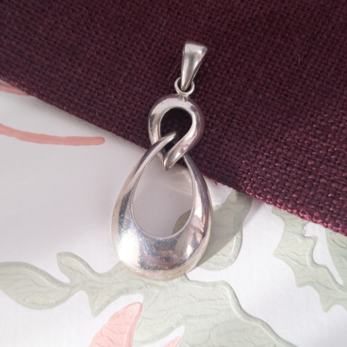 Vintage Sterling Silver Doorknocker Drop Pendant