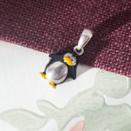 Sterling Silver Cute Enamel Penguin Pendant