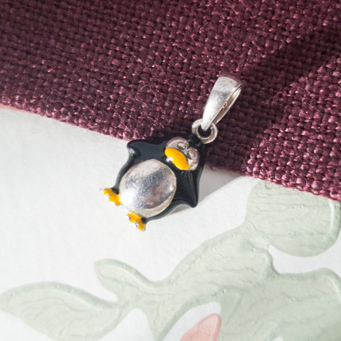Sterling Silver Cute Enamel Penguin Pendant