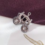 Vintage Silver Cinderella Carriage Charm Pendant