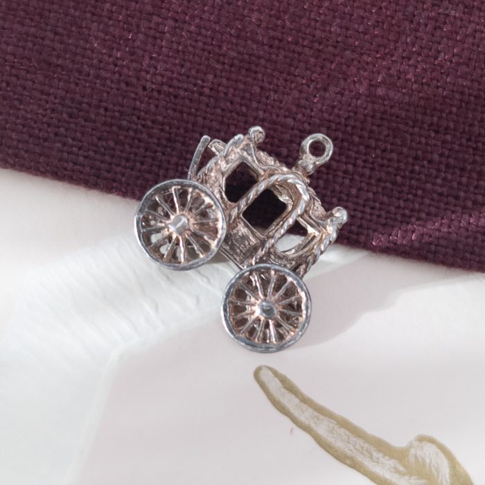 Vintage Silver Cinderella Carriage Charm Pendant