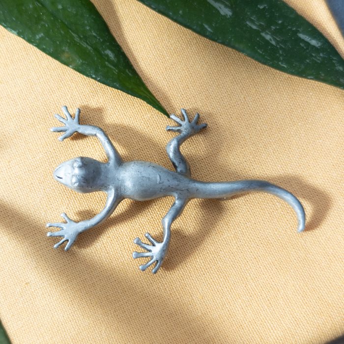 Vintage Pewter Lizard Brooch JJ Jonette Jewellery