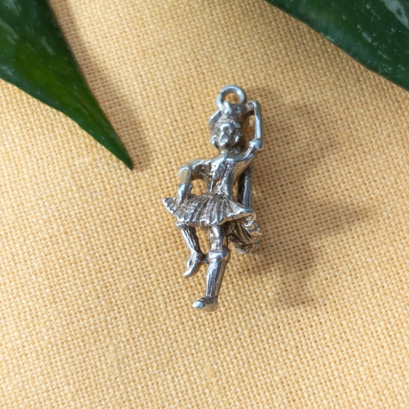 Vintage Silver Highland Dancer Charm Scotland Pendant