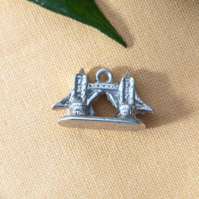Vintage Silver London Tower Bridge Charm Pendant