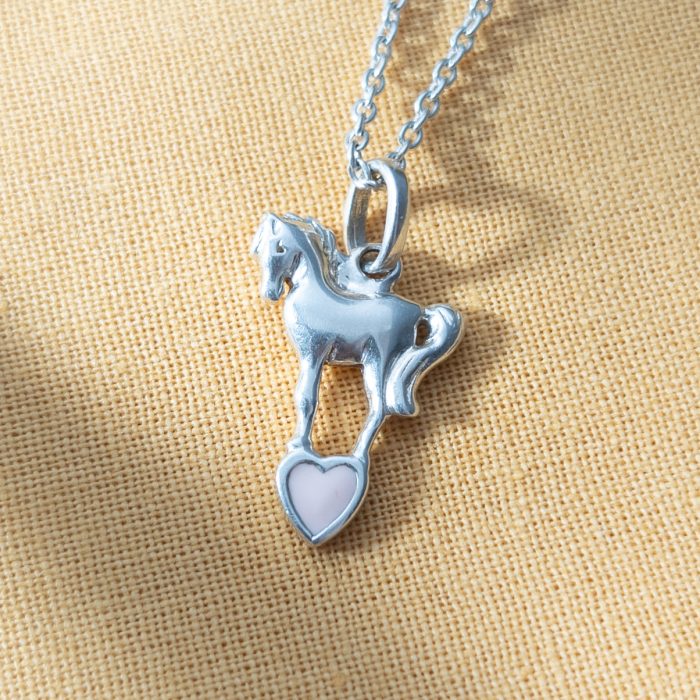 Vintage Sterling Silver Kit Heath Horse Necklace Childrens