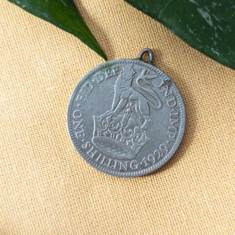Vintage Silver One Shilling Coin Charm George