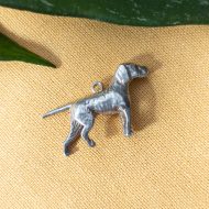 Vintage Silver Hound Dog Charm Pendant