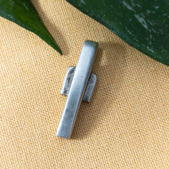 Vintage Sterling Silver Modernist Simple Pendant Rectangle