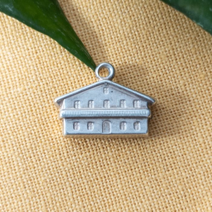 Vintage Silver House Chalet Charm Pendant