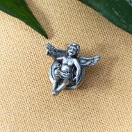 Vintage Silver Cherub Pin Angel Whimsy