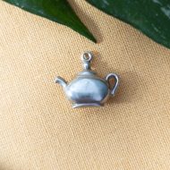 Vintage Silver Hollow Teapot Charm Pendant