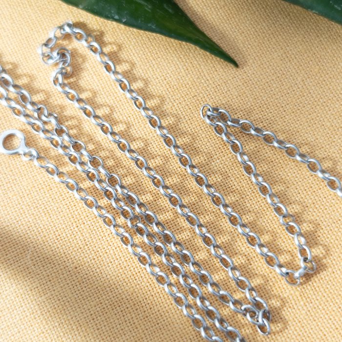 Vintage Sterling Silver Cable Link Chain Necklace
