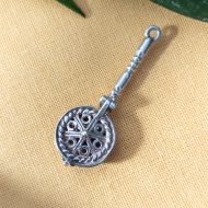 Vintage Sterling Silver Enamel Frying Pan Charm Pendant Opens Nuvo
