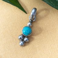 Vintage Sterling Silver Turquoise Minimalist Pendant