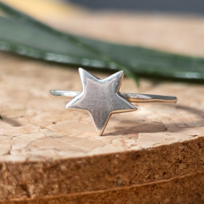 Sterling Silver 3D Star Ring Stacking Band 925