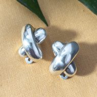 Vintage Sterling Silver Thomas Sabo Earrings Puffy Criss Cross Clip Ons 925
