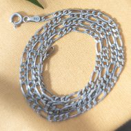 Vintage Sterling Silver Figaro Chain Necklace 925 Italy