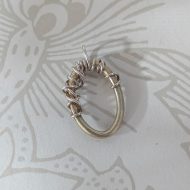 Vintage Sterling Silver Oval Brutalist Pendant, Round Barbed Wire Modernist - Image 3