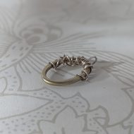 Vintage Sterling Silver Oval Brutalist Pendant, Round Barbed Wire Modernist - Image 7