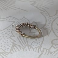 Vintage Sterling Silver Oval Brutalist Pendant, Round Barbed Wire Modernist - Image 9