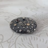 Vintage Silver Amethyst Abstract Modernist Pendant Round Artist Pebble - Image 4