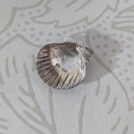 Vintage Sterling Silver Seashell Pendant, Clam Scallop Shell Charm - Image 7