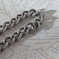 Vintage Silver Heart Padlock Charm Bracelet Curb Link Chain - Image 6