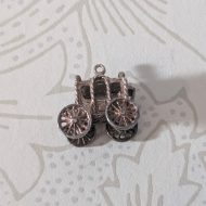 Vintage Silver Cinderella Carriage Charm Pendant - Image 2