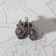 Vintage Silver Cinderella Carriage Charm Pendant - Image 5