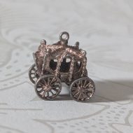 Vintage Silver Cinderella Carriage Charm Pendant - Image 6